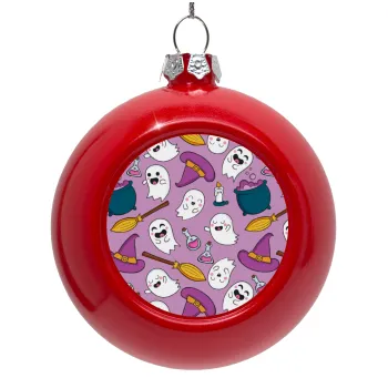 Happy Halloween pink, Red Christmas tree ornament bauble 8cm