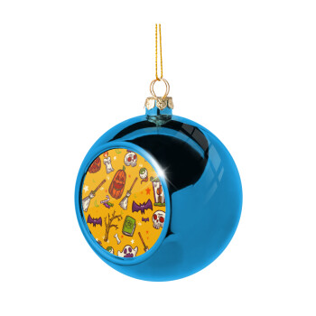 Happy Halloween, Χριστουγεννιάτικη μπάλα δένδρου Μπλε 8cm