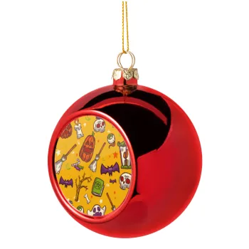 Happy Halloween, Christmas tree ball Red 8cm