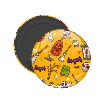 Happy Halloween, Μαγνητάκι ψυγείου στρογγυλό διάστασης 5cm