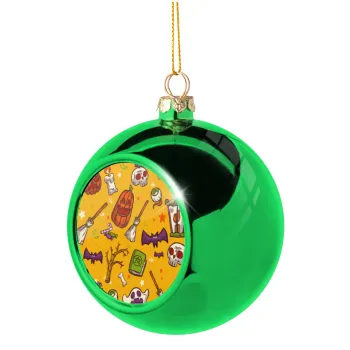Happy Halloween, Green Christmas tree ornament ball 8cm