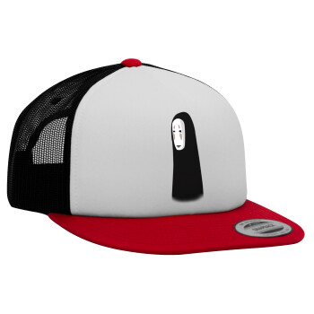 Spirited Away No Face, Καπέλο Ενηλίκων Foam Flat Snapback με Δίχτυ Κόκκινο-Λευκό-Μαύρο (POLYESTER, ΕΝΗΛΙΚΩΝ, UNISEX, ONE SIZE)
