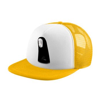 Spirited Away No Face, Καπέλο Soft Trucker με Δίχτυ Κίτρινο/White 