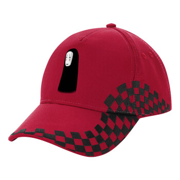 Spirited Away No Face, Καπέλο Ενηλίκων Ultimate ΚΟΚΚΙΝΟ/ΜΑΥΡΟ RACING με Σκρατς, (100% ΒΑΜΒΑΚΕΡΟ DRILL, ΕΝΗΛΙΚΩΝ, UNISEX, ONE SIZE)