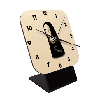 Spirited Away No Face, Quartz Table clock in natural wood (10cm)