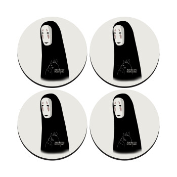 Spirited Away No Face, SET of 4 round wooden coasters (9cm)