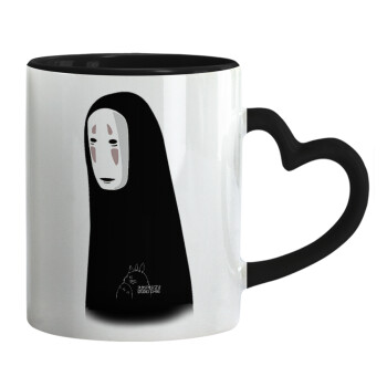 Spirited Away No Face, Mug heart black handle, ceramic, 330ml