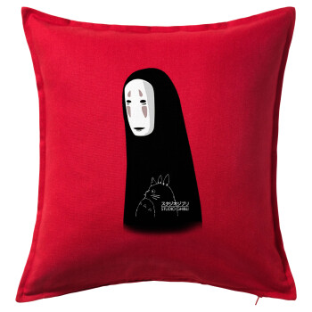 Spirited Away No Face, Sofa cushion RED 50x50cm includes filling