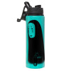 Metallic water bottle with safety lid, 850ml aluminum