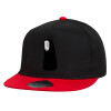 Καπέλο παιδικό Flat Snapback, Μαύρο/Κόκκινο (100% ΒΑΜΒΑΚΕΡΟ, ΠΑΙΔΙΚΟ, UNISEX, ONE SIZE)