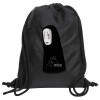 Τσάντα πλάτης πουγκί GYMBAG Μαύρη, με τσέπη (40x48cm) & χονδρά κορδόνια