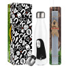 Easter candle, metallic white thermos bottle (500ml) & aromatic flat candle (30cm) (GRAY)
