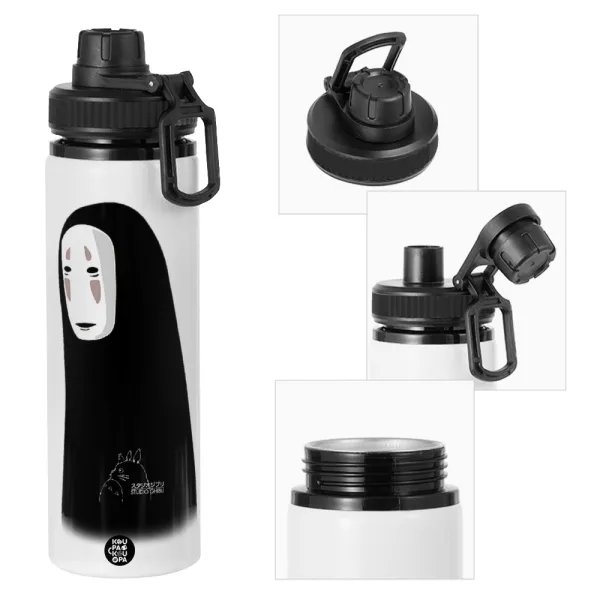 Spirited Away No Face — Μεταλλικό παγούρι νερού με καπάκι ασφαλείας, αλουμινίου 850ml