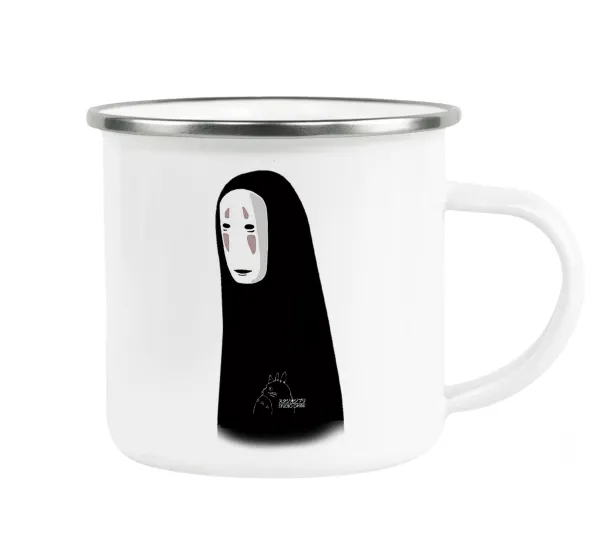 Spirited Away No Face — Metallic enamel cup white 360ml