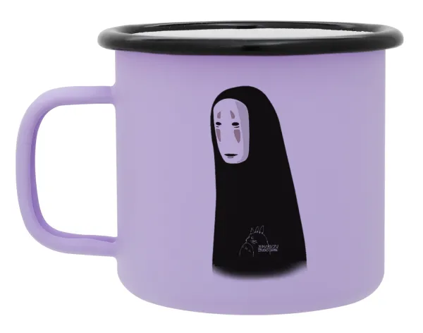 Spirited Away No Face — Metal enamel mug, matte light pastel purple, 360ml