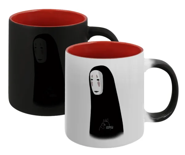 Spirited Away No Face — Κούπα Μαγική εσωτερικό κόκκινο, κεραμική, 330ml που αλλάζει χρώμα με το ζεστό ρόφημα