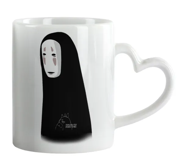 Spirited Away No Face — Mug heart handle, ceramic, 330ml