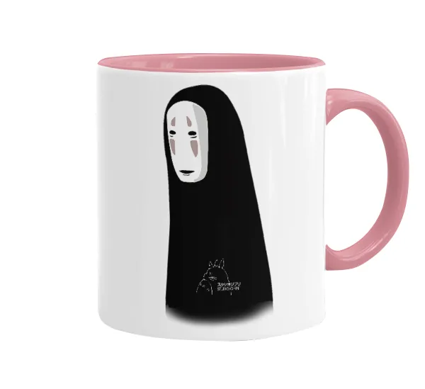 Spirited Away No Face — Κούπα χρωματιστή ροζ, κεραμική, 330ml