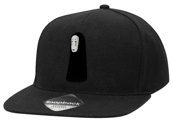 Spirited Away No Face — Adult Flat Snapback Hat Black, (100% COTTON TWILL, ADULT, UNISEX, ONE SIZE)