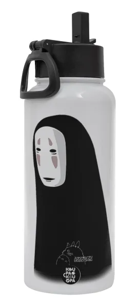 Spirited Away No Face — Metal mug thermo White with Straw and Spout Lid (Stainless steel), double wall, 950ml