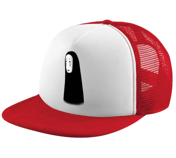 Spirited Away No Face — Καπέλο Ενηλίκων Soft Trucker με Δίχτυ Red/White (POLYESTER, ΕΝΗΛΙΚΩΝ, UNISEX, ONE SIZE)