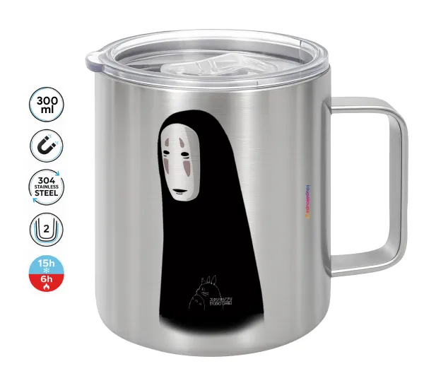 Spirited Away No Face — Κούπα Ανοξείδωτη διπλού τοιχώματος 300ml με καπάκι διατήρησης θερμοκρασίας