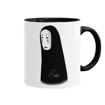 Spirited Away No Face, Κούπα χρωματιστή μαύρη, κεραμική, 330ml