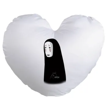 Spirited Away No Face, Μαξιλάρι καναπέ καρδιά 40x40cm περιέχεται το  γέμισμα