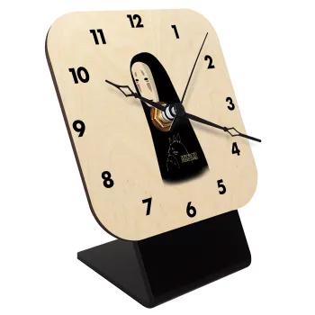 Spirited Away No Face, Επιτραπέζιο ρολόι σε φυσικό ξύλο (10cm)