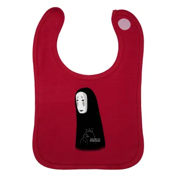 Spirited Away No Face, Σαλιάρα με Σκρατς Κόκκινη 100% Organic Cotton (0-18 months)