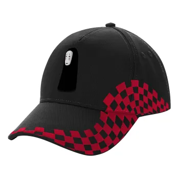 Spirited Away No Face, Adult Cap RACING Ultimate Black/Red, (100% COTTON DRILL, ADULT, UNISEX, ONE SIZE)