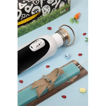 Spirited Away No Face, Πασχαλινή Λαμπάδα με παγούρι μεταλλικό (620ml, stainless steel) & κερί αρωματικό πλακέ (30cm) (ΤΙΡΚΟΥΑΖ)