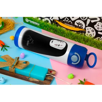 Spirited Away No Face, Πασχαλινή Λαμπάδα με Παιδικό παγούρι θερμό, ανοξείδωτο, με καλαμάκι ασφαλείας, ΜΠΛΕ (500ml)