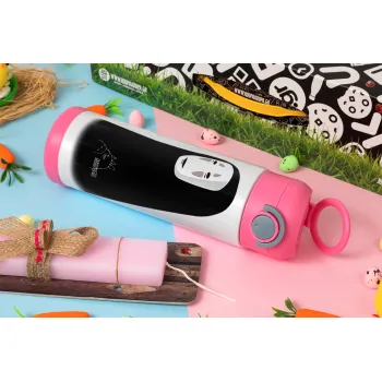 Spirited Away No Face, Easter candle, Childrens hot water bottle, stainless steel, with safety straw, PINK (500ml)