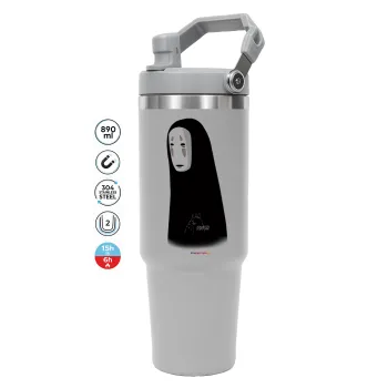 Spirited Away No Face, ΓΚΡΙ χρώματος Θερμός Ανοξείδωτο 890ml (30oz) με χερούλι