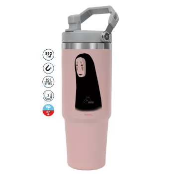 Spirited Away No Face, Pink color, 890ml (30oz) stainless Steel Tumbler with Handle