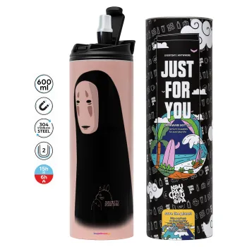 Spirited Away No Face, Tumbler stainless steel PINK 600ml