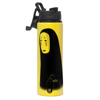 Spirited Away No Face, Μεταλλικό παγούρι νερού με καπάκι ασφαλείας, αλουμινίου 850ml