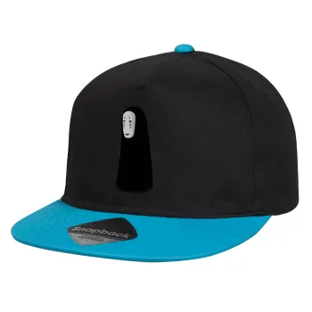 Spirited Away No Face, Child's Flat Snapback Hat, Black/Blue (100% COTTON, CHILD, UNISEX, ONE SIZE)
