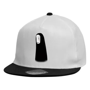 Spirited Away No Face, Καπέλο παιδικό Flat Snapback, Λευκό (100% ΒΑΜΒΑΚΕΡΟ, ΠΑΙΔΙΚΟ, UNISEX, ONE SIZE)