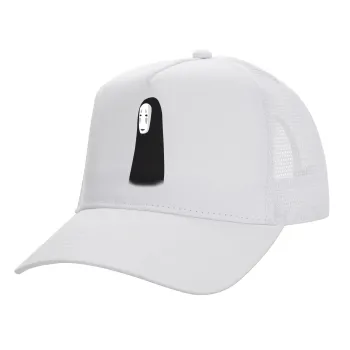 Spirited Away No Face, Structured Trucker Adult Hat, with Mesh, WHITE (100% COTTON, ADULT, UNISEX, ONE SIZE)