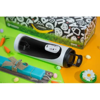 Spirited Away No Face, Πασχαλινή Λαμπάδα με Travel Tumbler θερμό με διπλό καπάκι (600ml, BPA free) & κερί αρωματικό πλακέ (30cm) (ΤΙΡΚΟΥΑΖ)