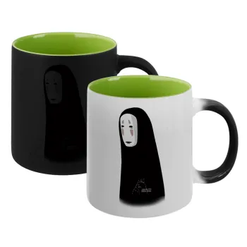 Spirited Away No Face, Κούπα Μαγική εσωτερικό πράσινο, κεραμική 330ml που αλλάζει χρώμα με το ζεστό ρόφημα