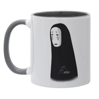 Spirited Away No Face, Κούπα χρωματιστή γκρι, κεραμική, 330ml