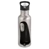Water bottle Silver with straw, stainless steel 600ml