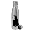 Metallic water bottle, stainless steel, 750ml