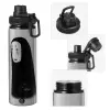 Metallic water bottle with safety cap, 850ml aluminum