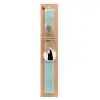 Easter Set, wooden keychain & aromatic flat Easter candle (30cm) (TURQUOISE)