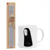 Easter Set, Ceramic Cup (330ml) & Easter aromatic flat candle (30cm) (GRAY)