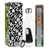 Easter candle, metallic white thermos bottle (500ml) & aromatic flat candle (30cm) (GRAY)